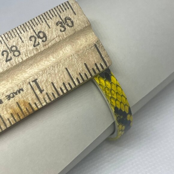 Rustic Cuff Python Print Bangle Bracelet Yellow Green Snake Reptile Nature - Picture 6 of 6